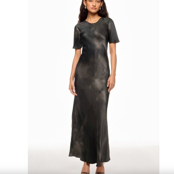 SILK LAUNDRY Short Sleeve Bias Dress Size Large - Picture 3 of 8